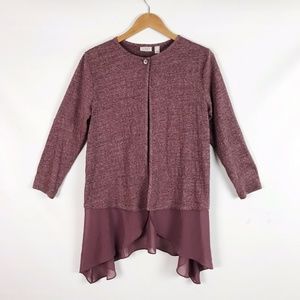 LOGO Lori Goldstein Mauve Cardigan S